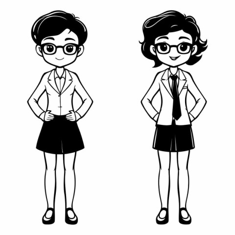 Cute businesswoman cartoon vector illustration graphic design ve