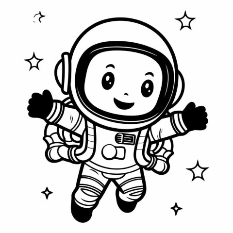 Cartoon astronaut in spacesuit with thumbs up.