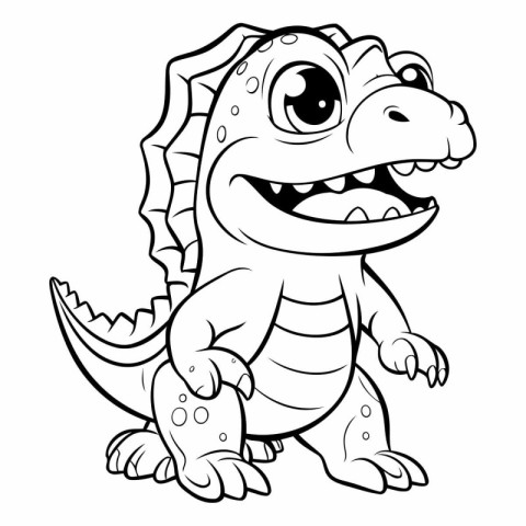 Cute Dinosaur Cartoon Mascot Character Illustration Isolated on