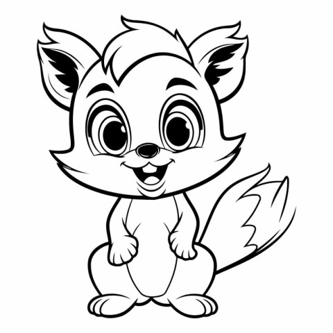 Cute Little Fox Cartoon Mascot Character - Coloring Book