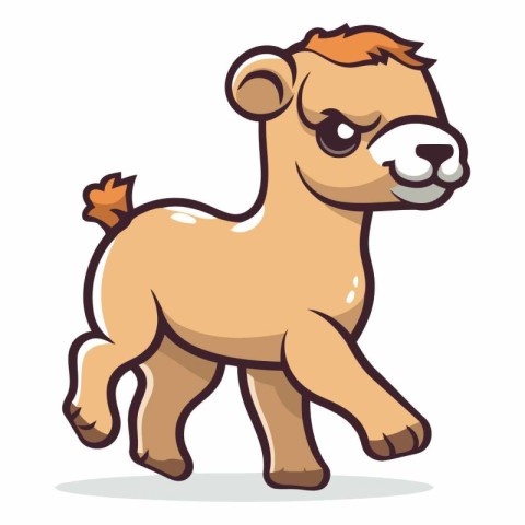 Cute cartoon camel isolated on a white background.