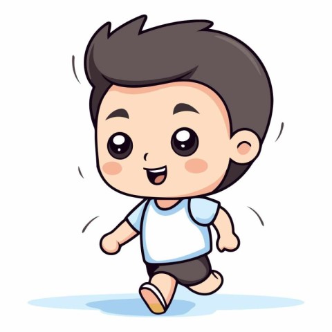 Running Boy - Cute Cartoon Vector IllustrationÃ¯Â»Â¿