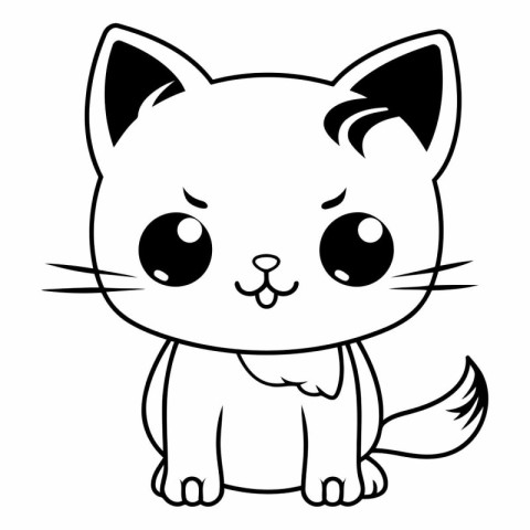 cute cat animal cartoon vector illustration graphic design in bl