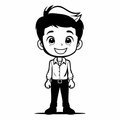 cute boy cartoon on white background eps10