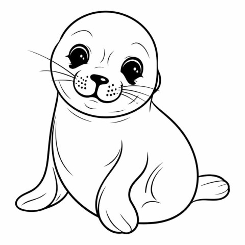 Cute seal on a white background. eps