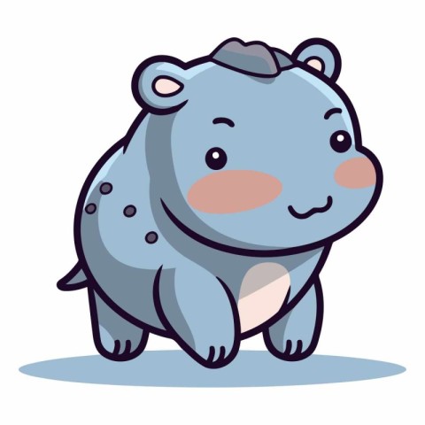 Cute hippopotamus cartoon character of a hippo.