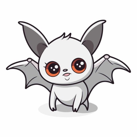 Cute cartoon bat isolated on a white background.