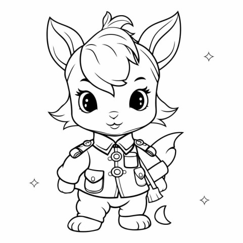 Coloring Page Outline Of Cute Cartoon Fantasy Fairy Tale Charact