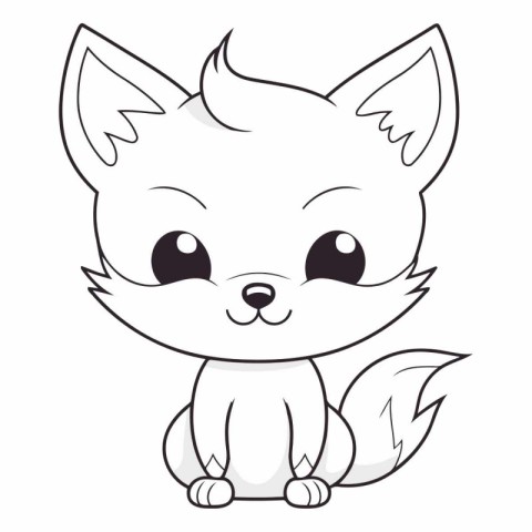 cute little fox kawaii character vector illustartion design