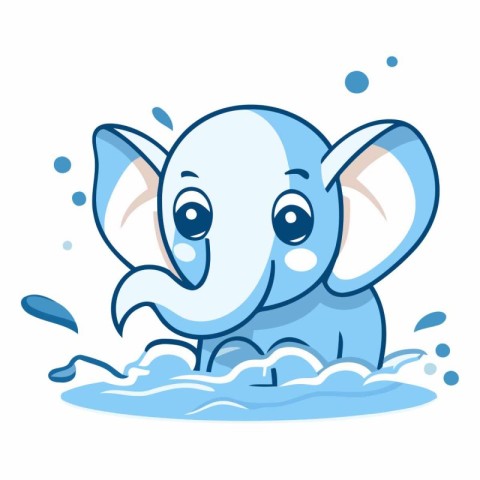 Cute cartoon elephant of a cute baby elephant.