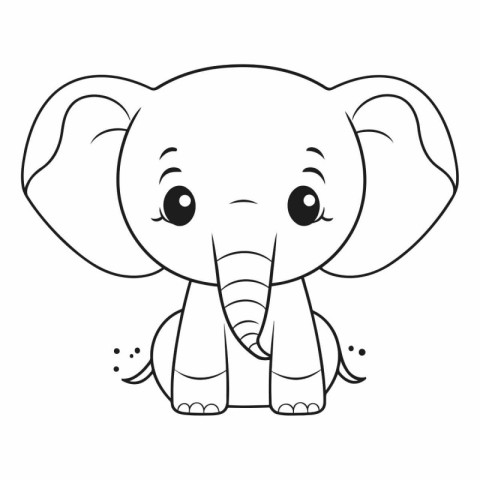 cute little elephant cartoon vector illustration graphic design