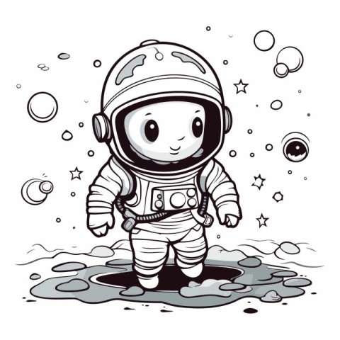 Astronaut in a puddle of water.