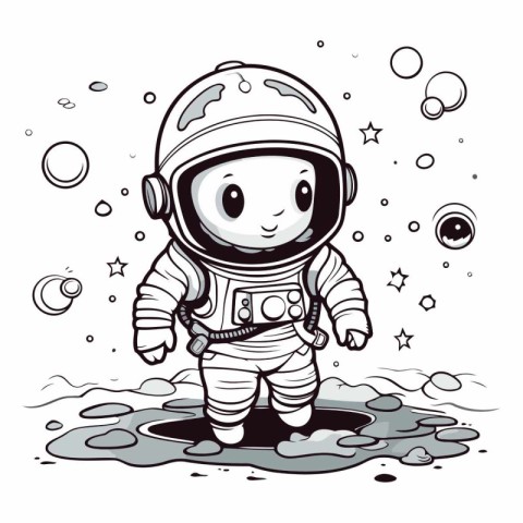 Astronaut in a puddle of water.