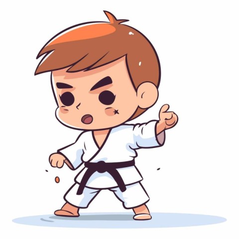 Karate boy cartoon vector illustration. Karate boy cartoon vecto