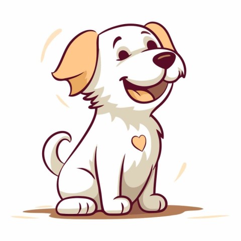 Illustration of a Cute Puppy with Heart on Its Head