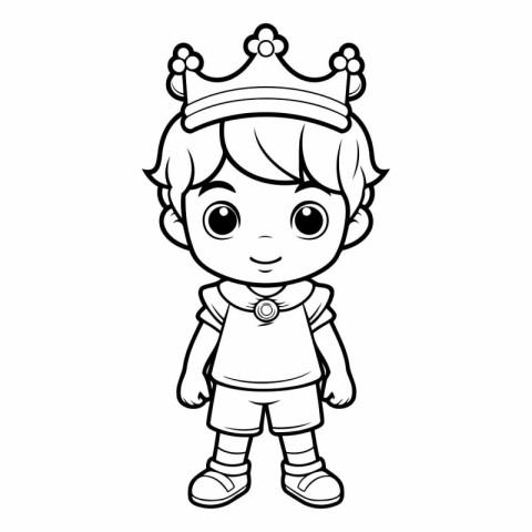 Cute Little Princess Cartoon Character Vector Illustration for C