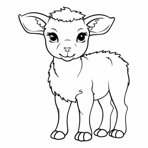 Cute cartoon sheep. Coloring book for kids.