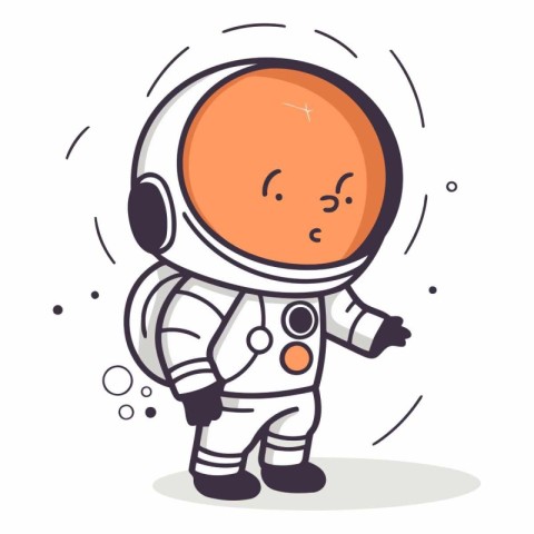 Cartoon Astronaut Vector Illustration. Cute Astronaut Character