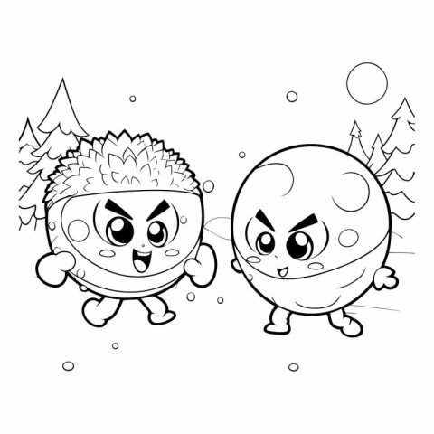 Coloring book for children: hedgehog and alien