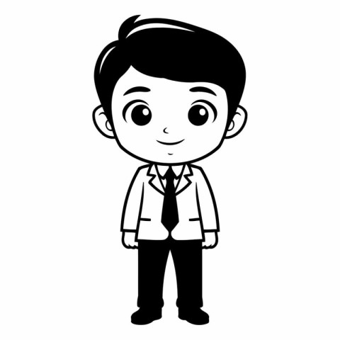 cute little boy with shirt and tie cartoon vector illustration g