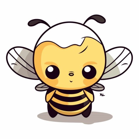 Cute cartoon bee isolated on a white background.