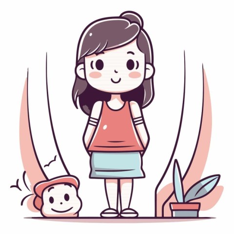 Girl with a toy of a happy child with a toy.