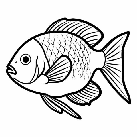 Fish icon. Outline illustration of fish vector icon for web desi