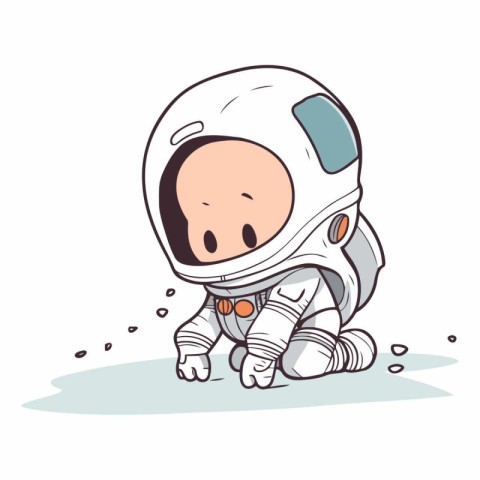 Astronaut cartoon vector illustration. Cute cosmonaut.