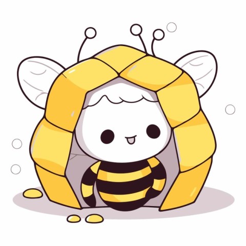 Illustration of a Cute Bee Wearing a Bee Costume.