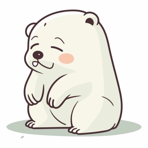 Illustration of a cute polar bear isolated on a white background