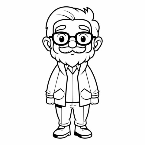 Grandfather Cartoon Mascot Character Vector Illustration. EPS10