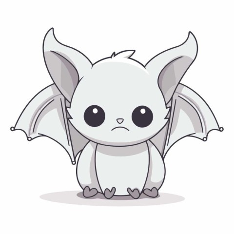 Cute cartoon bat vector illustration. Cute cartoon bat character