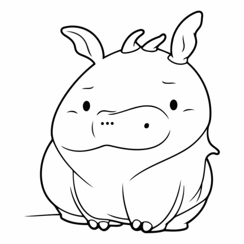 Coloring Page Outline Of Cartoon Hippo.