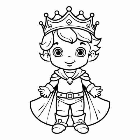 Coloring Page Outline Of Cartoon prince or king.