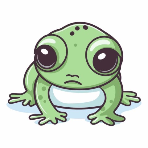 Cute cartoon frog isolated on a white background.