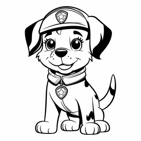 Black and White Cartoon Illustration of Cute Dachshund Dog Anima