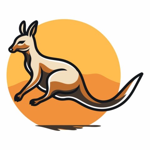 Kangaroo vector illustration. Kangaroo logo. Kangaroo icon