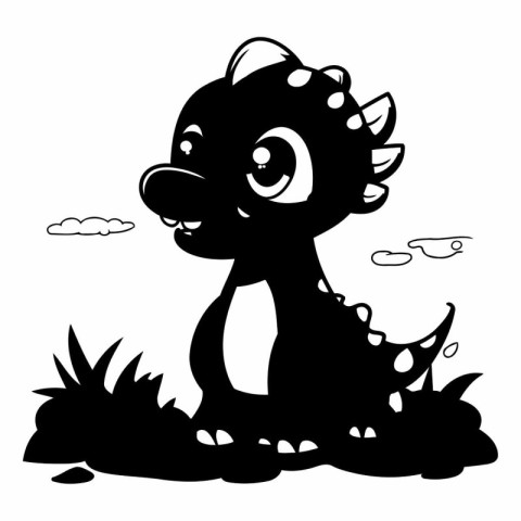 Cute little dragon on a white background for children.