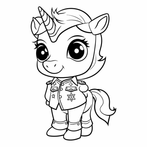 Coloring Page Outline Of Cute Unicorn - Coloring Book