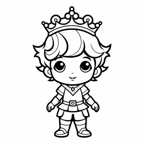 Cute little princess for coloring book or page.