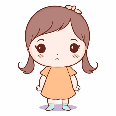 cute little girl cartoon vector design illustration graphic desi