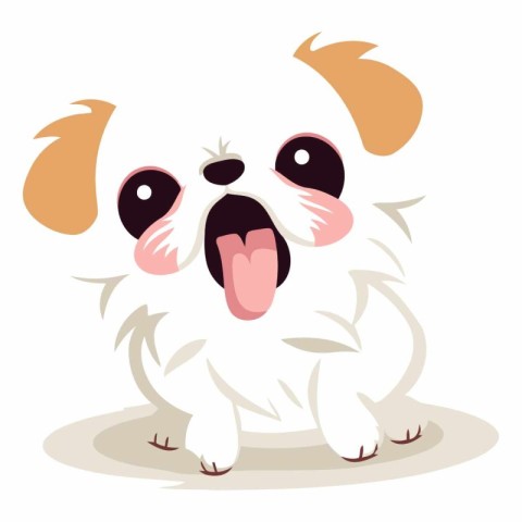 Cute cartoon dog isolated on a white background.