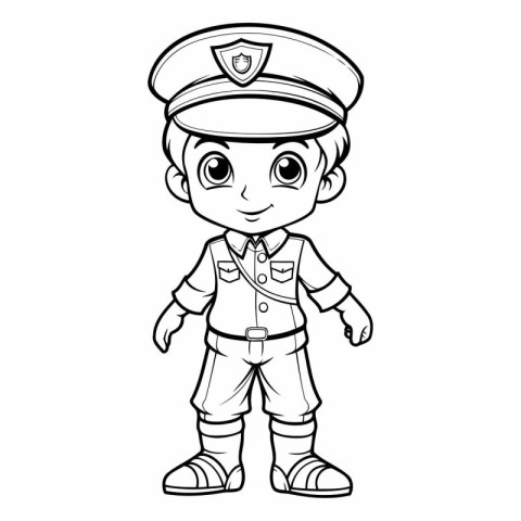 Coloring Page Outline Of Cartoon Police Officer or Policeman Cha