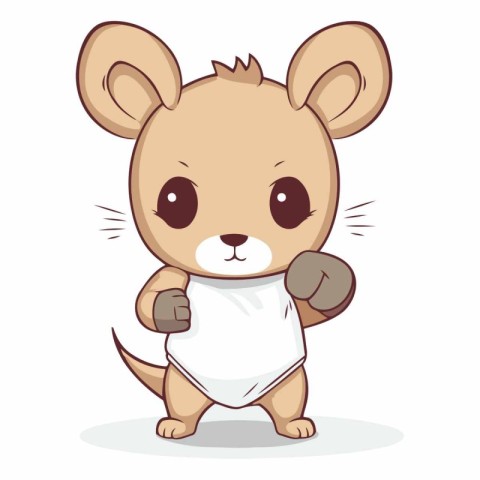 Cute cartoon kawaii little hamster.