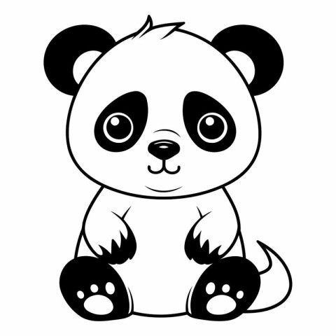 cute panda bear cartoon vector illustration graphic design vecto