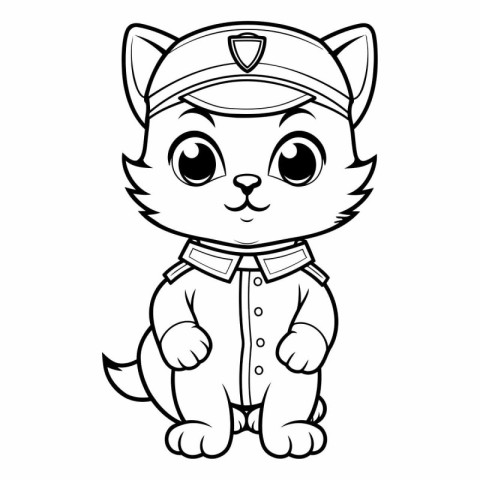 Coloring Page Outline Of Cute Cartoon Cat Sailor Sailor Characte