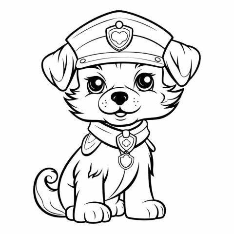 Cute puppy in the form of a police officer.