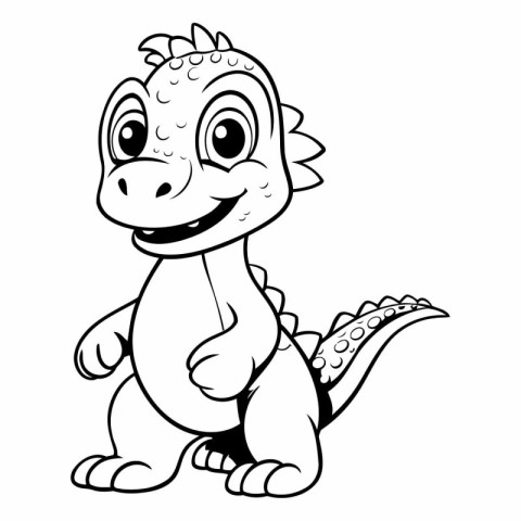 Cute Dinosaur - Coloring book for children.