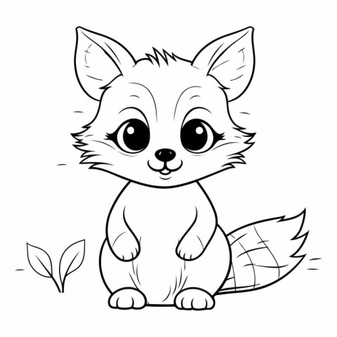 Coloring Page Outline Of Cute Fox Animal Coloring Book