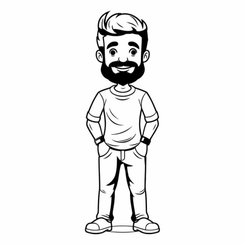 Hipster man cartoon vector illustration graphic design vector il